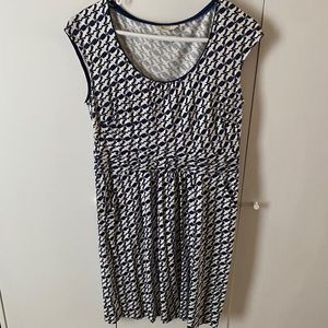 Boden Blue and White Bird Print Dress